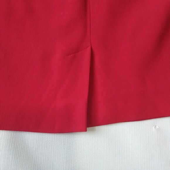 Vintage Casual Corner Bright Red Classic Above Knee Length Pure Wool Mark Skirt - Picture 11 of 15